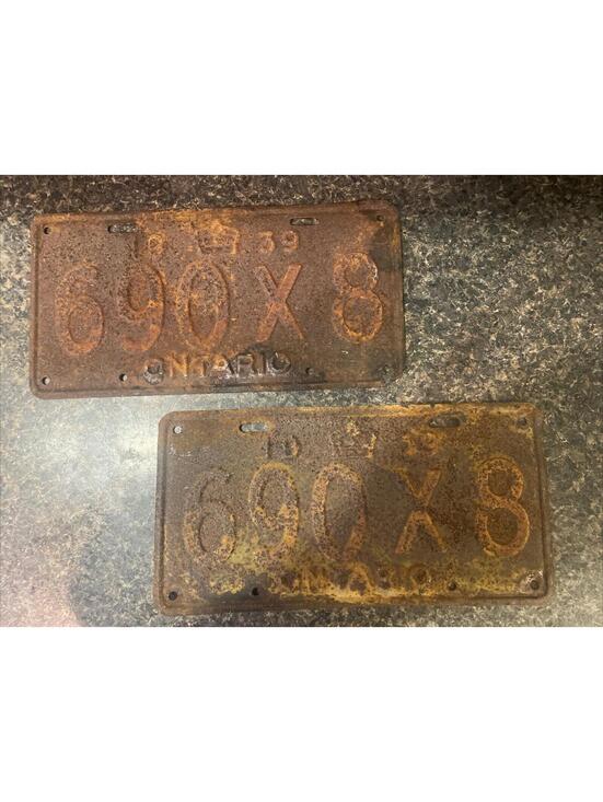 Other - 1939 Ontario Canada License Plate Pair Set
